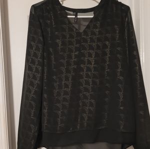 Gold & black sheer, lined top